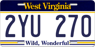 WV license plate 2YU270