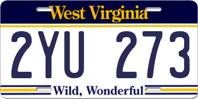 WV license plate 2YU273