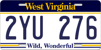 WV license plate 2YU276