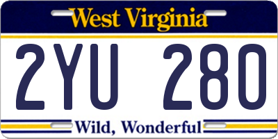 WV license plate 2YU280