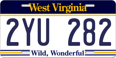 WV license plate 2YU282