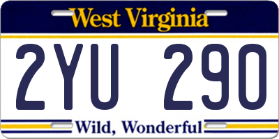 WV license plate 2YU290