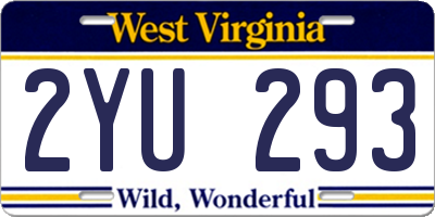 WV license plate 2YU293