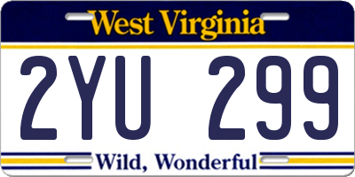 WV license plate 2YU299