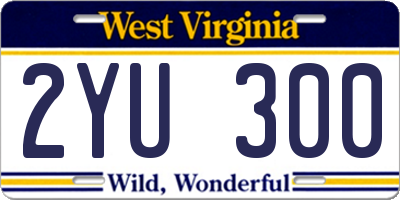 WV license plate 2YU300