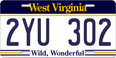 WV license plate 2YU302