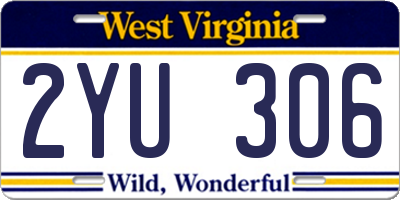 WV license plate 2YU306