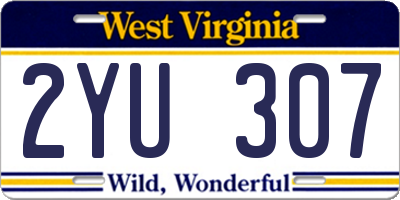 WV license plate 2YU307