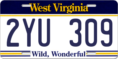 WV license plate 2YU309