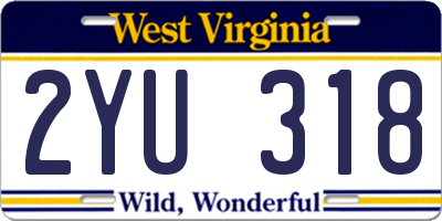 WV license plate 2YU318