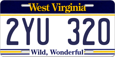 WV license plate 2YU320