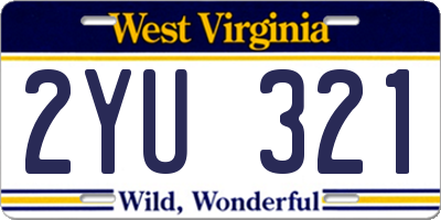 WV license plate 2YU321