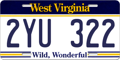 WV license plate 2YU322