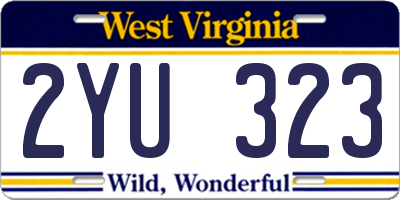 WV license plate 2YU323