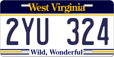 WV license plate 2YU324