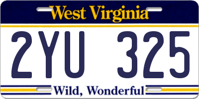WV license plate 2YU325