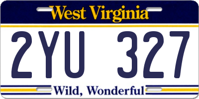 WV license plate 2YU327