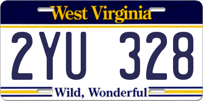 WV license plate 2YU328