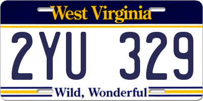 WV license plate 2YU329