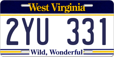 WV license plate 2YU331