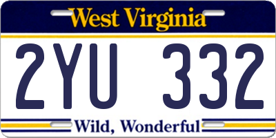 WV license plate 2YU332