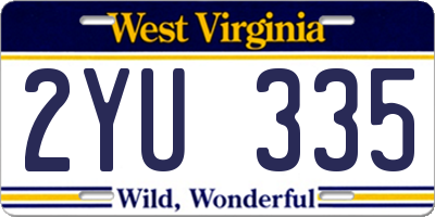 WV license plate 2YU335