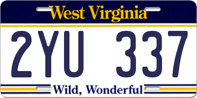 WV license plate 2YU337