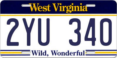 WV license plate 2YU340