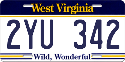 WV license plate 2YU342