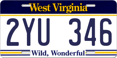 WV license plate 2YU346