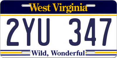 WV license plate 2YU347