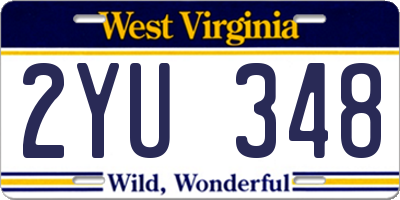 WV license plate 2YU348