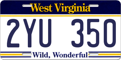 WV license plate 2YU350
