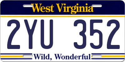 WV license plate 2YU352