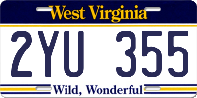 WV license plate 2YU355