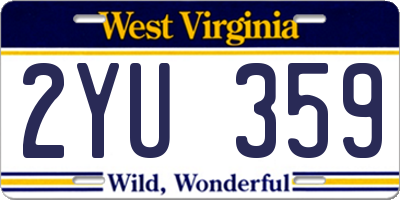 WV license plate 2YU359