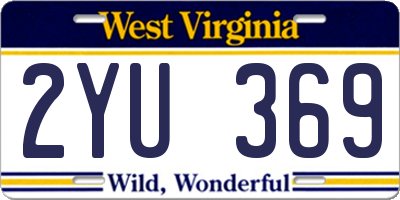 WV license plate 2YU369
