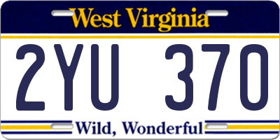 WV license plate 2YU370