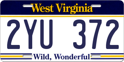 WV license plate 2YU372
