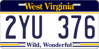 WV license plate 2YU376