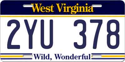 WV license plate 2YU378