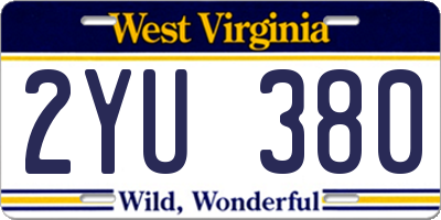 WV license plate 2YU380