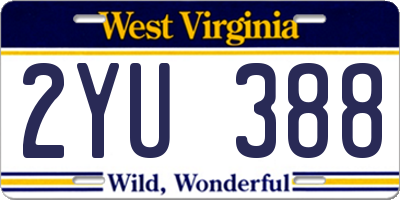 WV license plate 2YU388