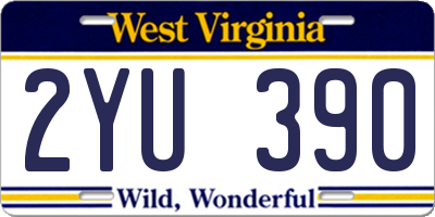 WV license plate 2YU390