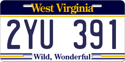 WV license plate 2YU391