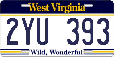 WV license plate 2YU393