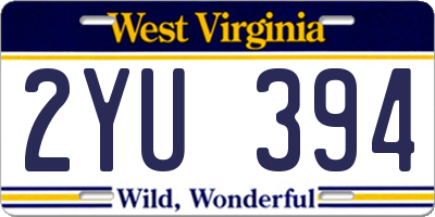 WV license plate 2YU394