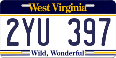 WV license plate 2YU397