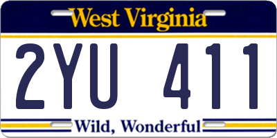 WV license plate 2YU411