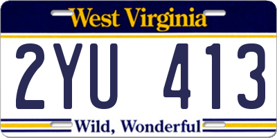 WV license plate 2YU413